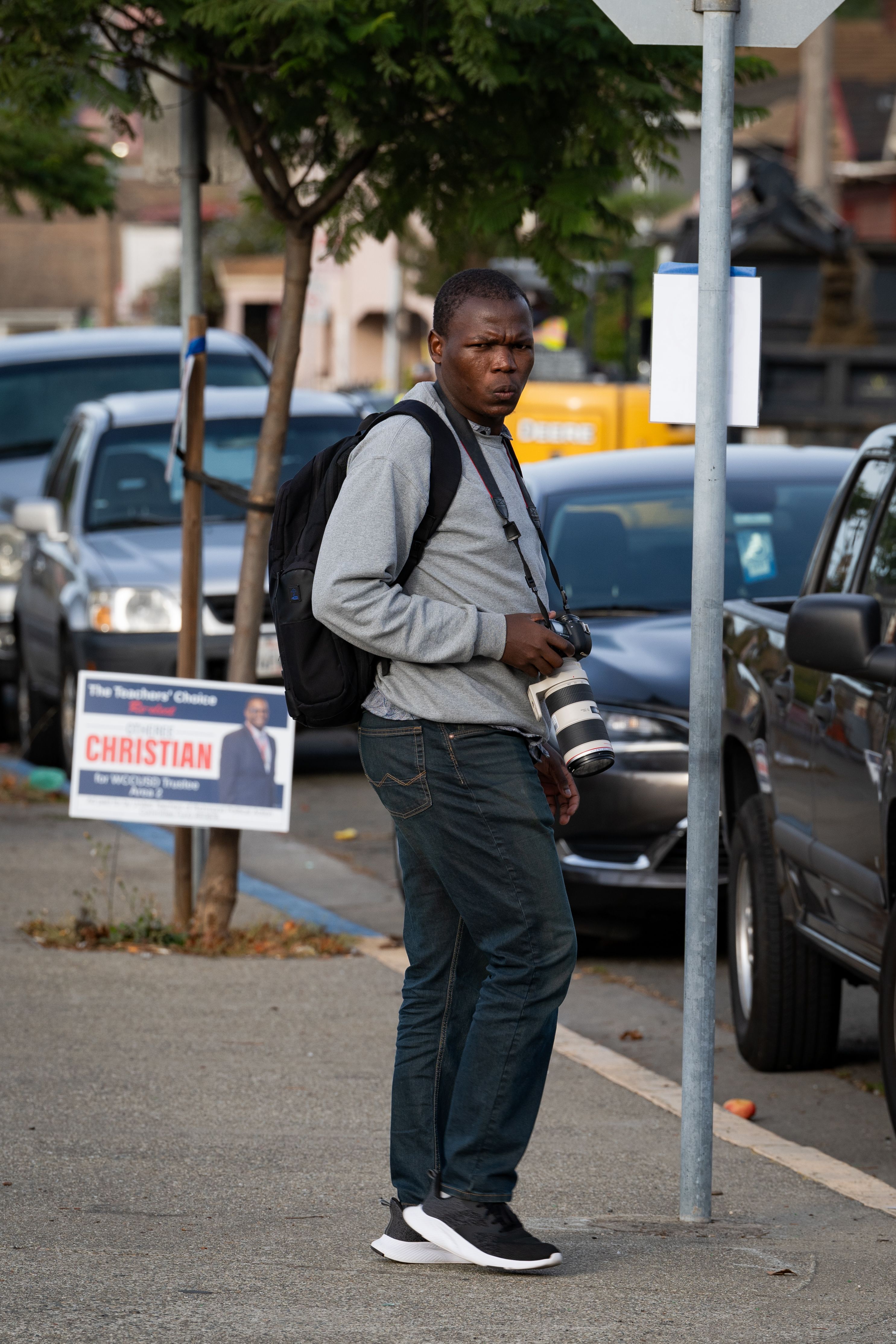 Photo of student reporting on local elections in Richmond
